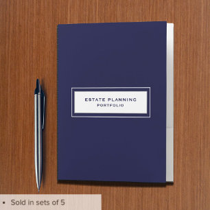 Estate Planning Portfolio Navy Blue Pocket Folder