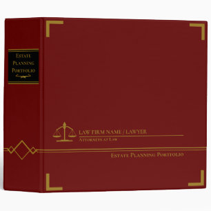 Estate Planning Portfolio - Red | Black 3 Ring Binder