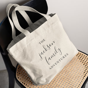 Family Adventures   Original Modern Minimalist Large Tote Bag