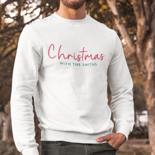 Family Christmas   Modern Minimalist Family Name Sweatshirt