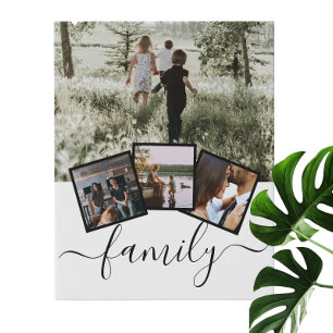 Family Photo Collage Custom Personalised Faux Canvas Print