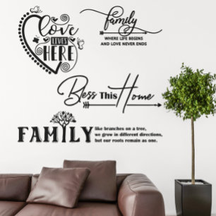 Family Quotes Multiple Set Inspirational  Wall Decal