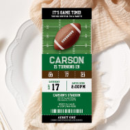 Football Birthday Party Ticket Invitation