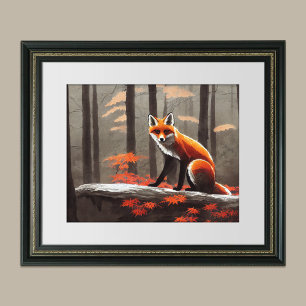 Fox at Dusk Poster