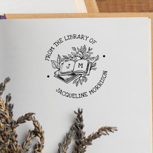 From The Library Of Rustic Botanical Book Initials Self-inking Stamp