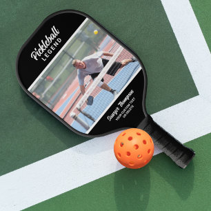 Fun Custom Photo, Text Black Personalized Pickleball Paddle