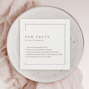 Fun Facts Modern Chic Minimalist Wedding Napkins