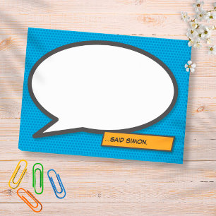 Fun Personalized Comic Book Pop Art Speech Bubble  Post-it Notes