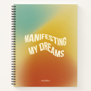 Funky Retro Grainy Gradient Texture Manifestation  Notebook