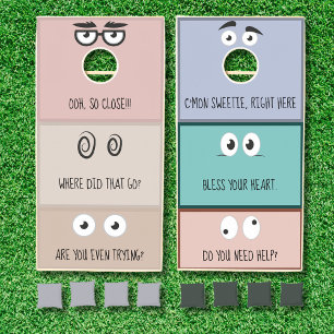 Funny Cartoon Eye Expressions  Cornhole Set