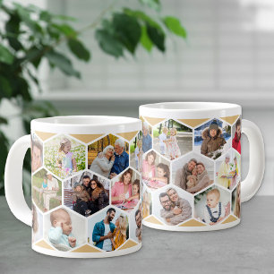 Geometric Photo Collage 17 Picture Giant Coffee Mug