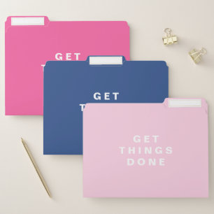 Get Things Done   Pink and Navy Blue File Folders