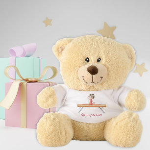 Girl doing Gymnastics on a Beam Personalized Teddy Bear