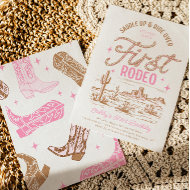 Girl's First Rodeo Birthday Invitation