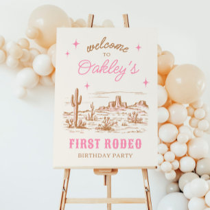 Girl's Rodeo Party Welcome Sign