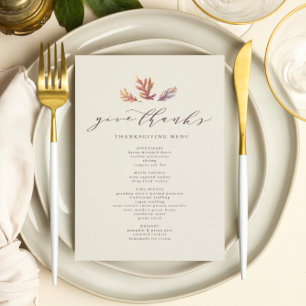 Give thanks Thanksgiving menu