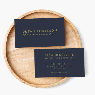 Gold Navy Blue | Minimalist Modern Professional Business Card