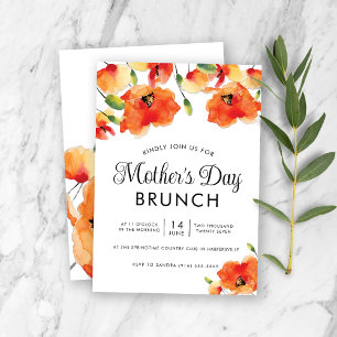 Golden Poppy Mother's Day Brunch Invitation