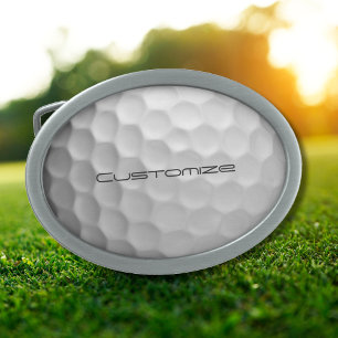 Golf Ball with Personalized Text Belt Buckle