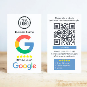 Google Review With QR Code Link Business Card