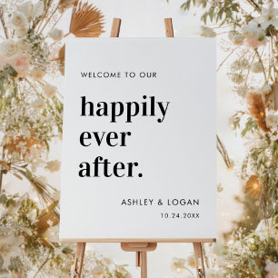 Happily Ever After Wedding Reception Welcome Sign