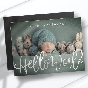 Hello World! Modern Playful Script New Baby