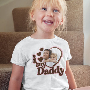 I Love My Daddy Daughter Pink Brown Photo Toddler T-shirt