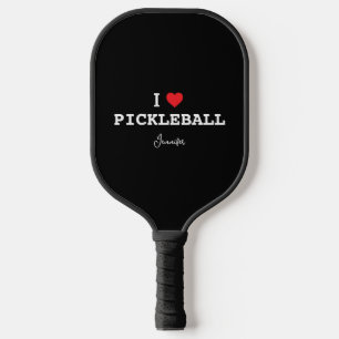 I Love Pickleball with Personalized Name Pickleball Paddle