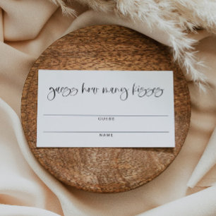 JOLIE Boho How Many Kisses Bridal Shower Game Place Card