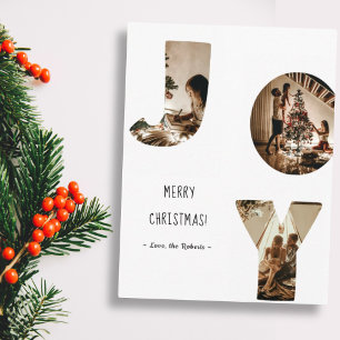 joy 3 custom photo frame merry Christmas Postcard