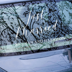 Just Married Window Cling