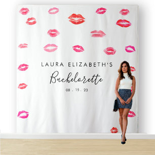 Kiss Lipstick Bachelorette Photo Booth Backdrop