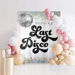 Last Disco Bachelorette Party Backdrop Confetti