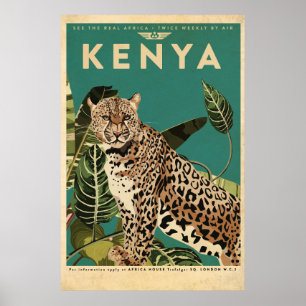 Leopard Kenya Travel  Poster