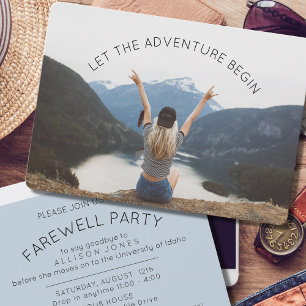 Let the Adventure Begin Photo Farewell Party Invitation