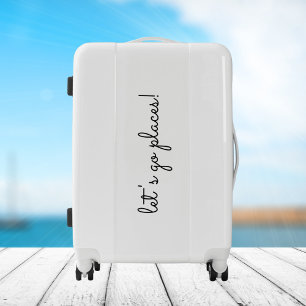 Let's Go Places Modern Script Custom Text Luggage