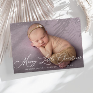 Little christmas holiday birth announcement card