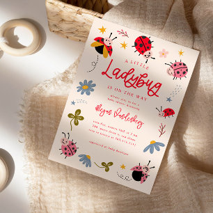 Little Ladybug Girl Baby Shower Invitation