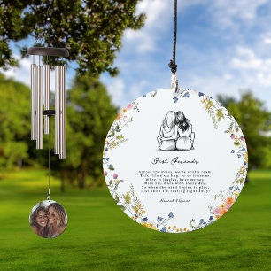 Long Distance Friendship   Photo & Quote Wind Chime