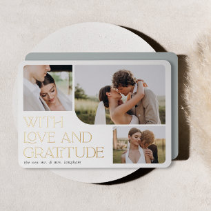 Love & Gratitude Gold Foil Wedding Thank You Card