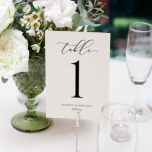 Luxury Wedding Calligraphy Script Table Number