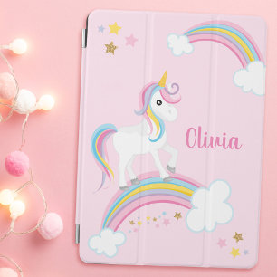 Magical Rainbow Unicorn Pink Personalized iPad Air Cover