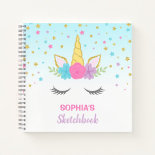 Magical Unicorn Personalized Kids Sketchbook Notebook