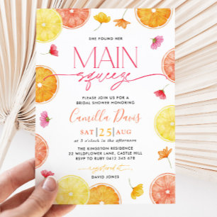 Main Squeeze Citrus Bridal Shower Lemon Bright Invitation