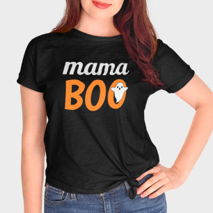 Mama Boo Orange Black Halloween Family Matching T-Shirt