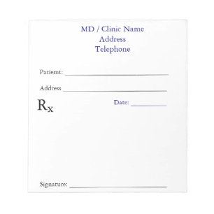 Manual Prescription Notepads (White)