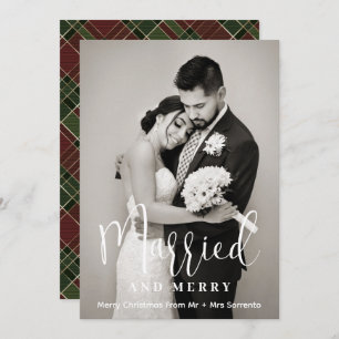 Married and Merry Newlywed Photo Holiday Card