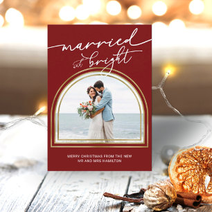 Married & Bright Arch Holiday Wedding Announcement