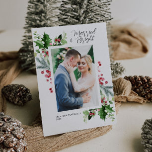 Married & Bright christmas wedding announcement