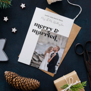 Merry and Married Elegant Modern Photo Holiday